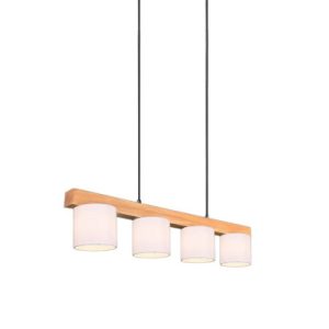 Lampa wisząca jasne drewno-czarna-biała CAMERON 4xE14x28W RL 854176 Lampa wisząca jasne drewno-czarna-biała CAMERON 4xE14x28W RL 854176