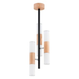 Lampa wisząca jasne drewno-czarna-biała HIROCO 6xE14x10W Alfa 841664 Lampa wisząca jasne drewno-czarna-biała HIROCO 6xE14x10W Alfa 841664