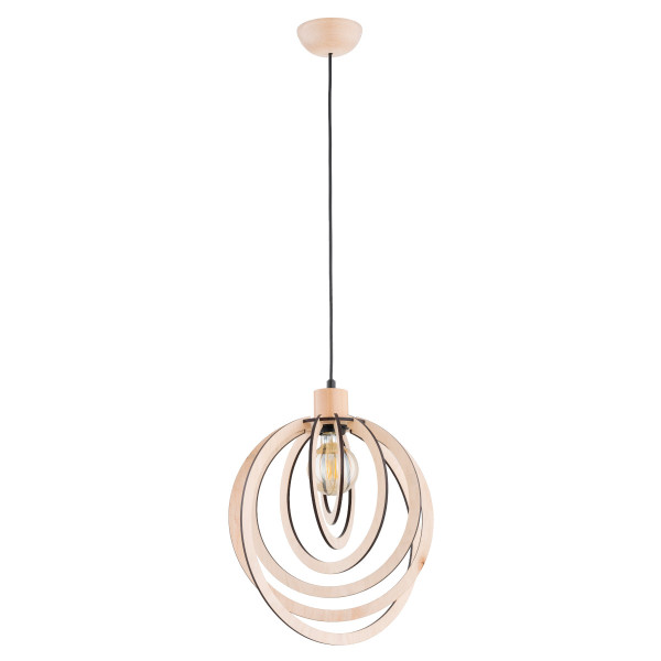Lampa wisząca jasne drewno-czarna SOLINA 1xE27x15W wym: 90x25x35 cm Alfa 836433