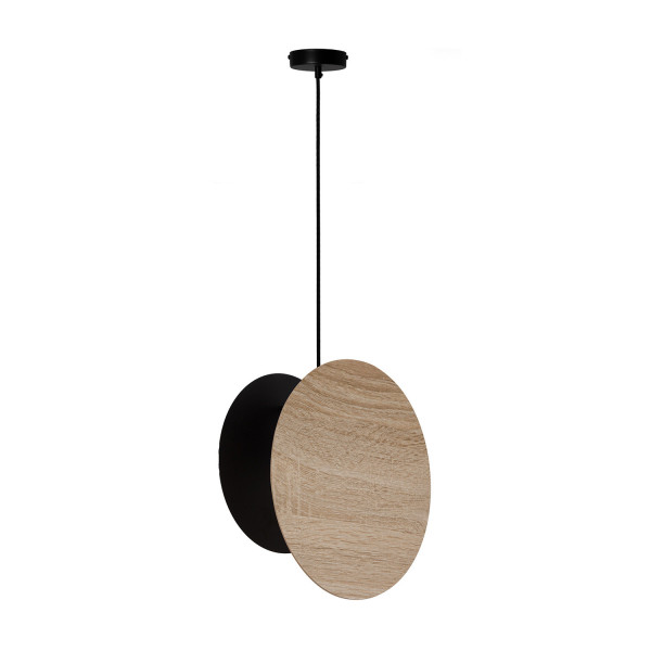 Lampa wisząca jasne drewno-czarna TOLA 1xE27x15W Sigma Lighting 836279