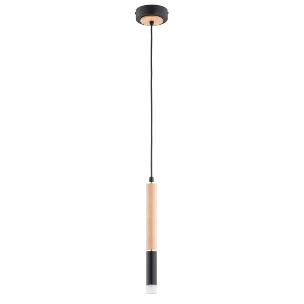 Lampa wisząca jasne drewno-czarna-złota RODEO 1xG9x10W Alfa 836375