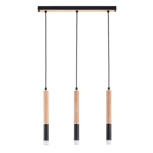 Lampa wisząca jasne drewno-czarna-złota RODEO 3xG9x10W wym: 85x50x4 cm Alfa 836434 Lampa wisząca jasne drewno-czarna-złota RODEO 3xG9x10W wym: 85x50x4 cm Alfa 836434