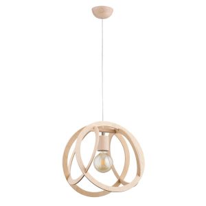 Lampa wisząca jasne drewno LORENA 1xE27x15W wym: 105x36x36 cm Alfa 841991