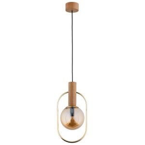 Lampa wisząca jasne drewno-złota-bursztynowy MUFI 1xE14x10W Alfa 854312 Lampa wisząca jasne drewno-złota-bursztynowy MUFI 1xE14x10W Alfa 854312
