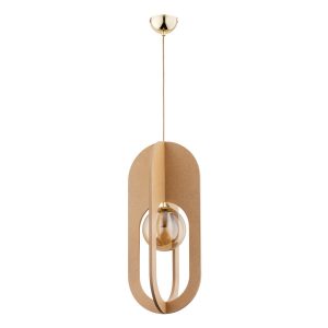 Lampa wisząca jasne drewno-złota-bursztynowy TERRA 1xE14x10W Alfa 836921 Lampa wisząca jasne drewno-złota-bursztynowy TERRA 1xE14x10W Alfa 836921