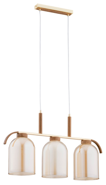 Lampa wisząca jasne drewno-złota-miodowy ARIS 3xE27x15W Alfa 841779
