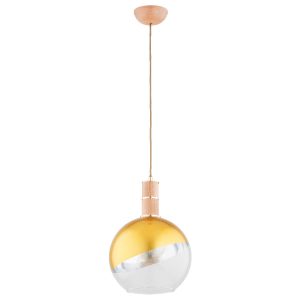 Lampa wisząca jasne drewno-złota-przezroczysty LIVO 1xE27x15W Alfa 841607 Lampa wisząca jasne drewno-złota-przezroczysty LIVO 1xE27x15W Alfa 841607