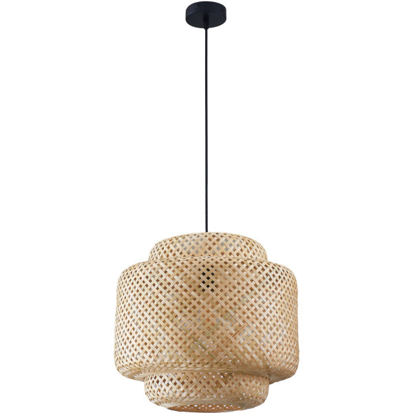 Lampa wisząca jasny brązowo-czarna BERTA 1xE27x20W wym: 130x40x40 cm Polux 854302