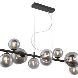 Lampa wisząca Jonda 9-punktowa szklana szaro-czarna 33682 Lampa wisząca Jonda 9-punktowa szklana szaro-czarna 33682