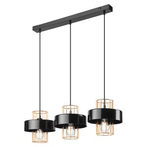 Lampa wisząca Joy 3-punktowa metalowa czarno-złota 120810 Lampa wisząca Joy 3-punktowa metalowa czarno-złota 120810