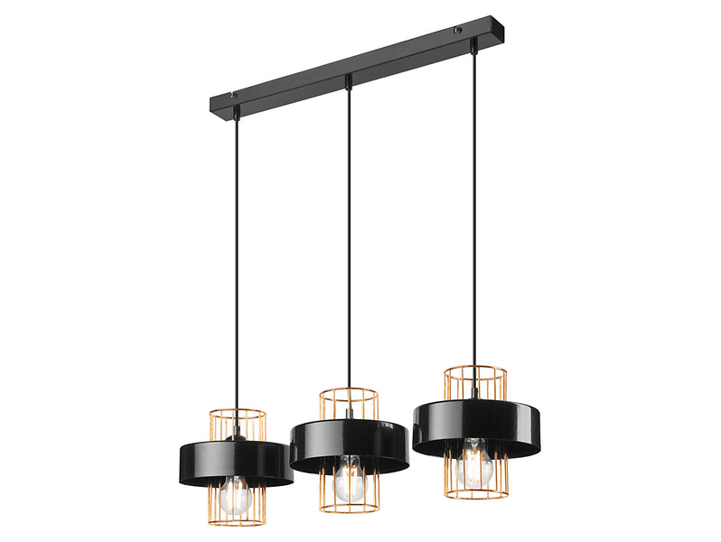 Lampa wisząca Joy 3-punktowa metalowa czarno-złota 120810