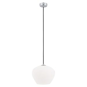 Lampa wisząca Kalimera 26 cm szklana biało-srebrna 29026 Lampa wisząca Kalimera 26 cm szklana biało-srebrna 29026