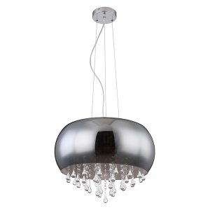 Lampa wisząca Kalla 5-punktowa szklana srebrna 31464 Lampa wisząca Kalla 5-punktowa szklana srebrna 31464