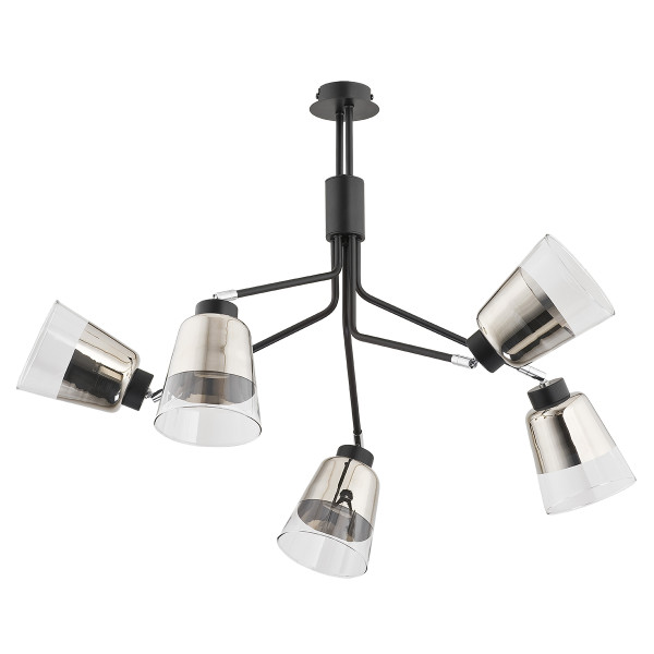 Lampa wisząca KAPITOL linearne ramiona czarna 5xE27x15W IP20 Alfa 1030150