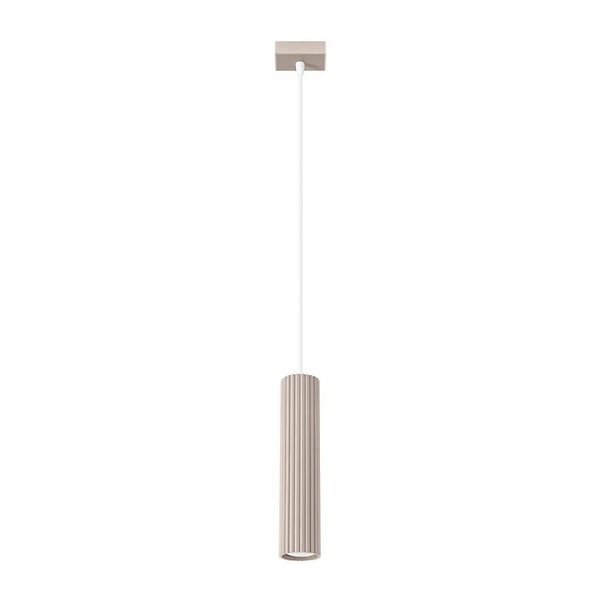 Lampa wisząca KARBON 1 taupe ryflowana 765253