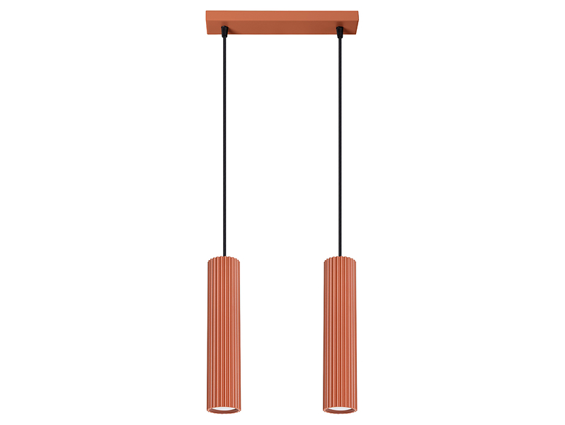 Lampa wisząca Karbon 2-punktowa aluminiowa czerwona 439267