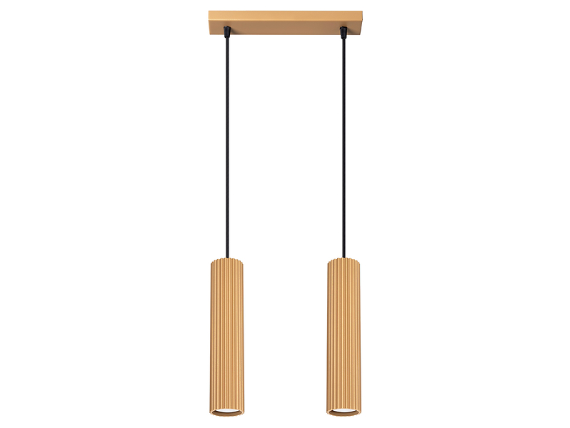 Lampa wisząca Karbon 2-punktowa aluminiowa złota 439191