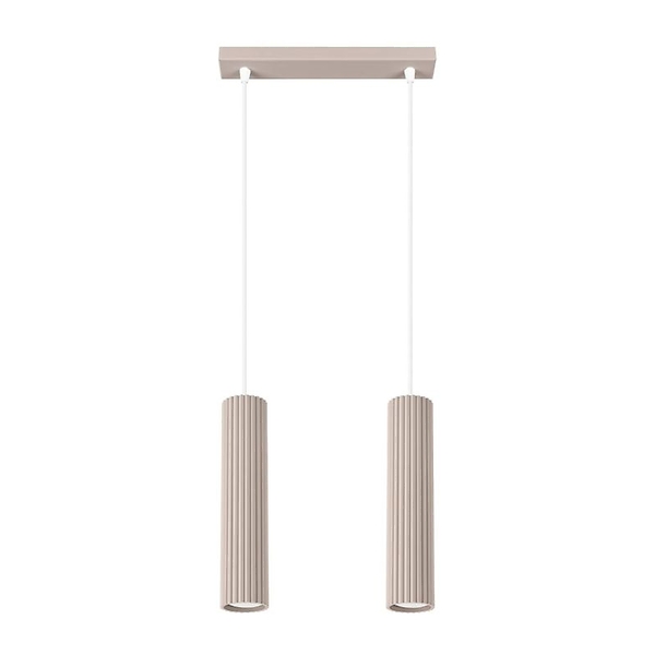 Lampa wisząca KARBON 2 taupe ryflowana 765254