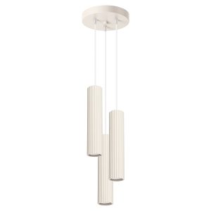 Lampa wisząca Karbon 3-punktowa aluminiowa 108 cm beżowa 439231 Lampa wisząca Karbon 3-punktowa aluminiowa 108 cm beżowa 439231