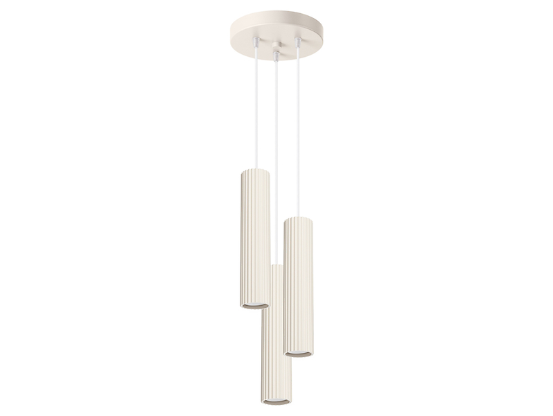 Lampa wisząca Karbon 3-punktowa aluminiowa 108 cm beżowa 439231