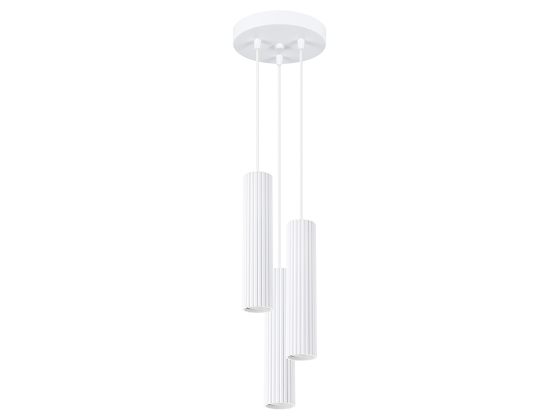 Lampa wisząca Karbon 3-punktowa aluminiowa 108 cm biała 439173