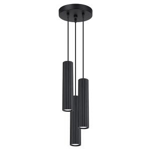 Lampa wisząca Karbon 3-punktowa aluminiowa 108 cm czarna 439212 Lampa wisząca Karbon 3-punktowa aluminiowa 108 cm czarna 439212