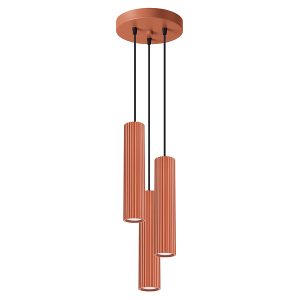 Lampa wisząca Karbon 3-punktowa aluminiowa 108 cm czerwona 439269 Lampa wisząca Karbon 3-punktowa aluminiowa 108 cm czerwona 439269