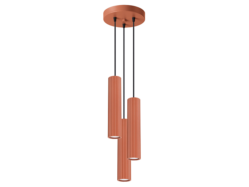 Lampa wisząca Karbon 3-punktowa aluminiowa 108 cm czerwona 439269