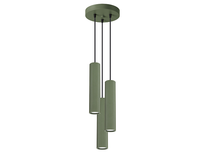 Lampa wisząca Karbon 3-punktowa aluminiowa 108 cm zielona 439250