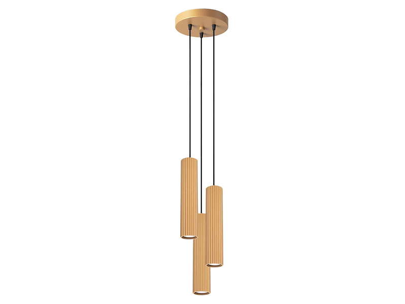 Lampa wisząca Karbon 3-punktowa aluminiowa 108 cm złota 439193