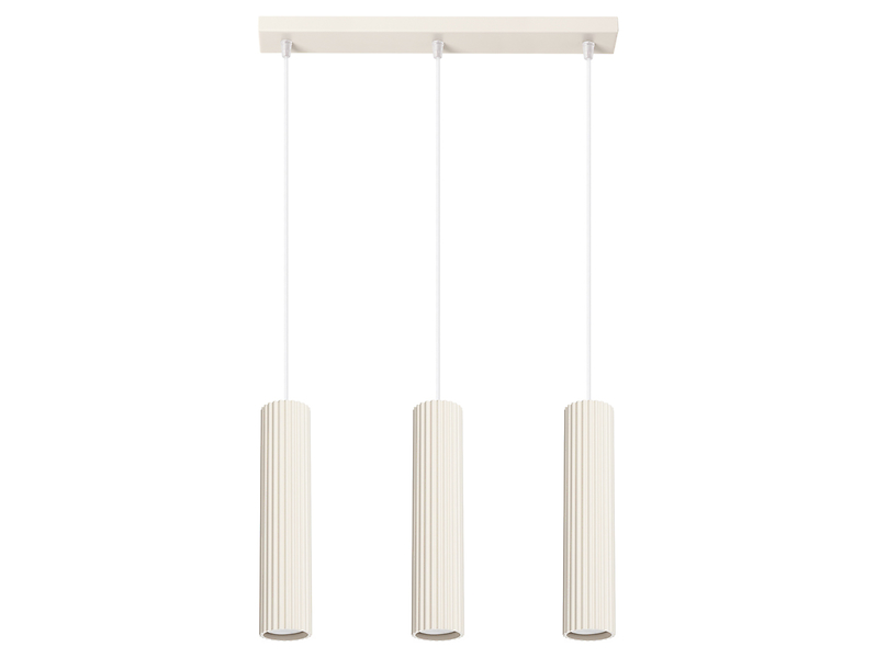 Lampa wisząca Karbon 3-punktowa aluminiowa 98 cm beżowa 439230