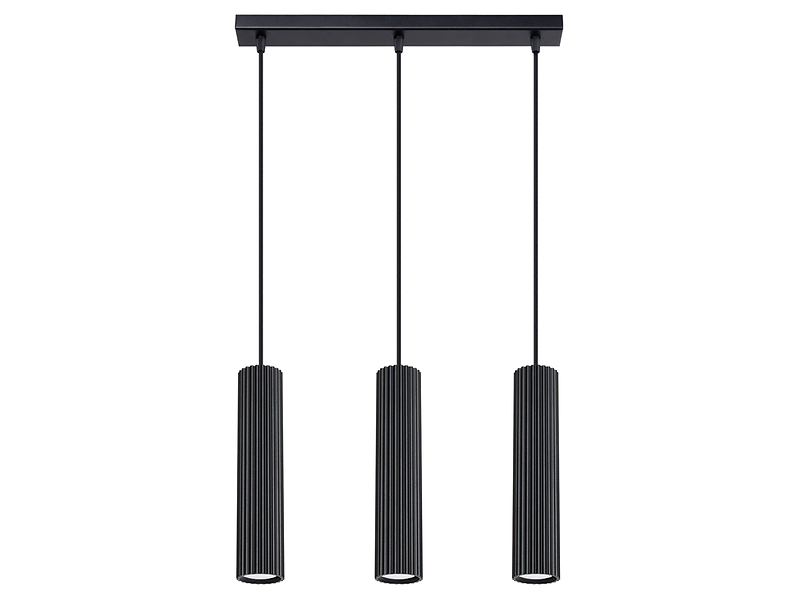 Lampa wisząca Karbon 3-punktowa aluminiowa 98 cm czarna 439211