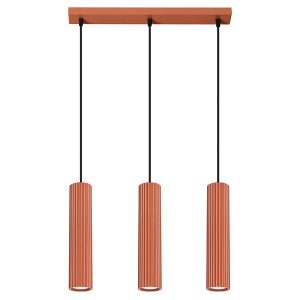 Lampa wisząca Karbon 3-punktowa aluminiowa 98 cm czerwona 439268 Lampa wisząca Karbon 3-punktowa aluminiowa 98 cm czerwona 439268