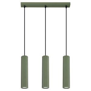 Lampa wisząca Karbon 3-punktowa aluminiowa 98 cm zielona 439249 Lampa wisząca Karbon 3-punktowa aluminiowa 98 cm zielona 439249
