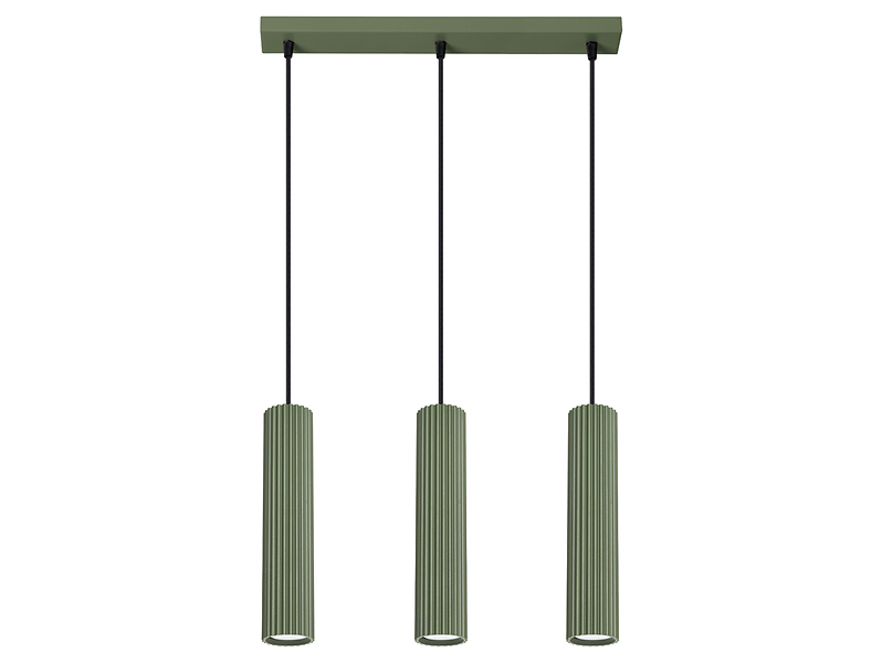 Lampa wisząca Karbon 3-punktowa aluminiowa 98 cm zielona 439249