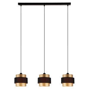 Lampa wisząca Kasja 3-punktowa metalowa czarno-złota 246666 Lampa wisząca Kasja 3-punktowa metalowa czarno-złota 246666