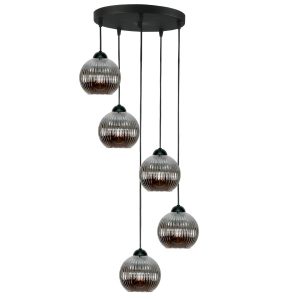 Lampa wisząca kaskada EDYLIT grafitowe kule loft 5xE27 SFERA 15-050 1048998 Lampa wisząca kaskada EDYLIT grafitowe kule loft 5xE27 SFERA 15-050 1048998
