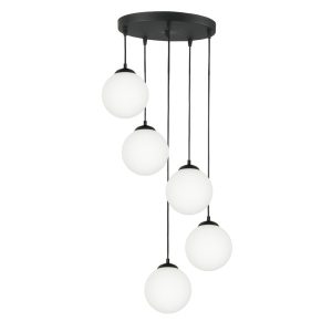 Lampa wisząca kaskada EDYLIT nowoczesna białe kule 5xE14 BRONX 14-0800 1048857