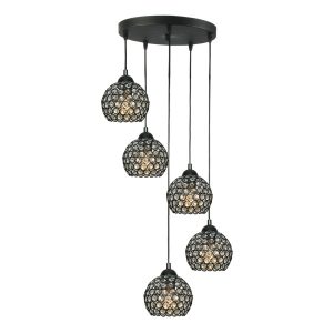 Lampa wisząca kaskada kryształkowe klosze EDYLIT 5xE27 KLAUDIA 13-729 1048904