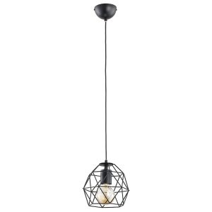 Lampa wisząca KASTOR druciany geometryczny klosz czarna 1xE27x15W IP20 Alfa 1025348