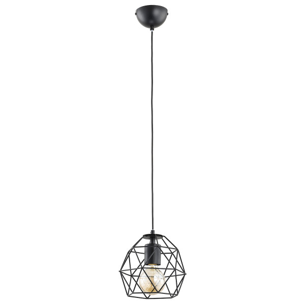 Lampa wisząca KASTOR druciany geometryczny klosz czarna 1xE27x15W IP20 Alfa 1025348