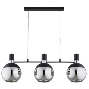 Lampa wisząca KATEL srebrne detale czarna 3xE27x15W IP20 Alfa 1022976