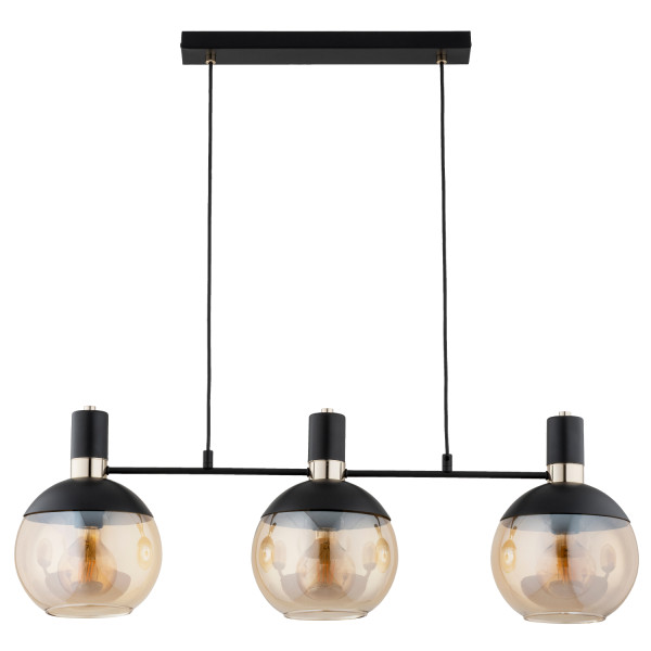 Lampa wisząca KATEL złote detale czarna 3xE27x15W wym:85x85x20cm IP20 Alfa 1022977