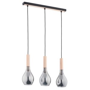 Lampa wisząca KATRIN jasne drewno-czarna-dymiona 3xE14x10W IP20 Alfa 986249 Lampa wisząca KATRIN jasne drewno-czarna-dymiona 3xE14x10W IP20 Alfa 986249