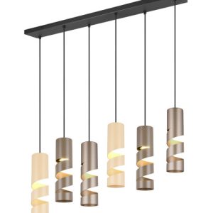 Lampa wisząca kawowo-beżowa-czarna STREAM 6xGU10x10W Trio 837987 Lampa wisząca kawowo-beżowa-czarna STREAM 6xGU10x10W Trio 837987