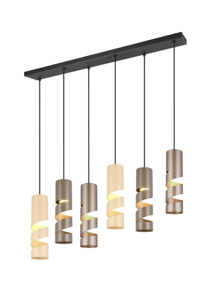 Lampa wisząca kawowo-beżowa-czarna STREAM 6xGU10x10W Trio 837987
