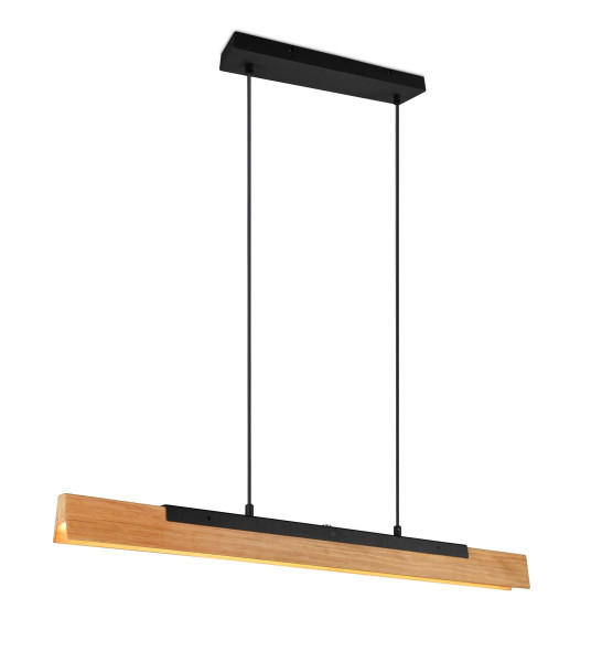 Lampa wisząca KERALA janse drewno-czarna LED 1x25W Ciepła biel 3000lm Trio 855980