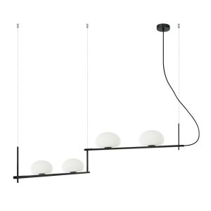 Lampa wisząca Kernio białe klosze na konstrukcji czarna 4xG9x25W Italux 1026852 Lampa wisząca Kernio białe klosze na konstrukcji czarna 4xG9x25W Italux 1026852
