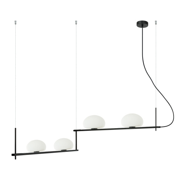 Lampa wisząca Kernio białe klosze na konstrukcji czarna 4xG9x25W Italux 1026852