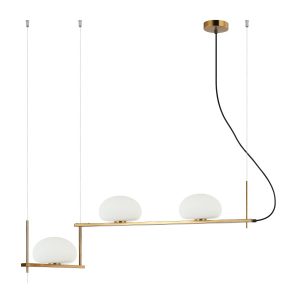 Lampa wisząca Kernio białe klosze na konstrukcji mosiężna 3xG9x25W Italux 1027186 Lampa wisząca Kernio białe klosze na konstrukcji mosiężna 3xG9x25W Italux 1027186